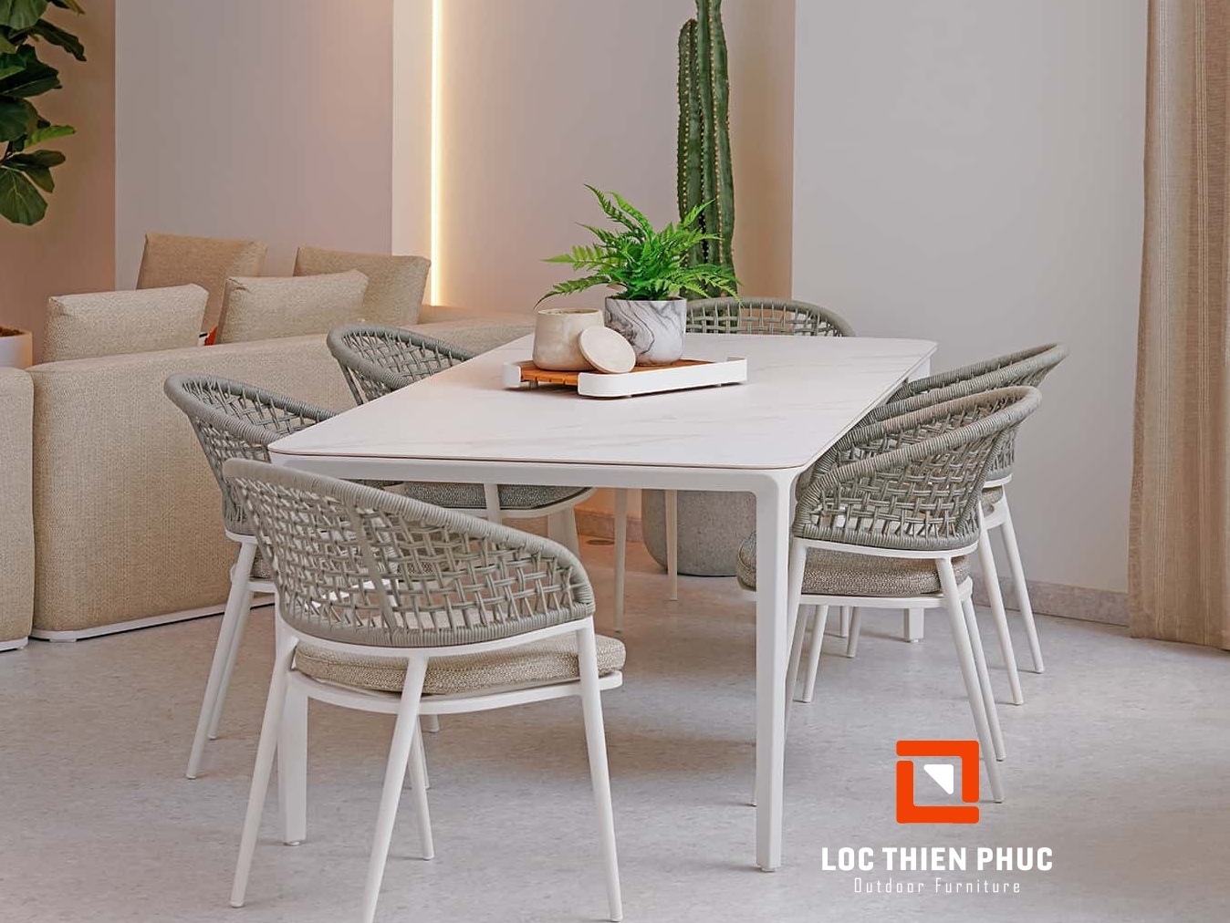 Bàn ghế giả mây LTP22005